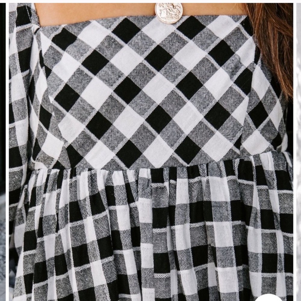 Plaid Babydoll Dress - Picture 3 of 3
